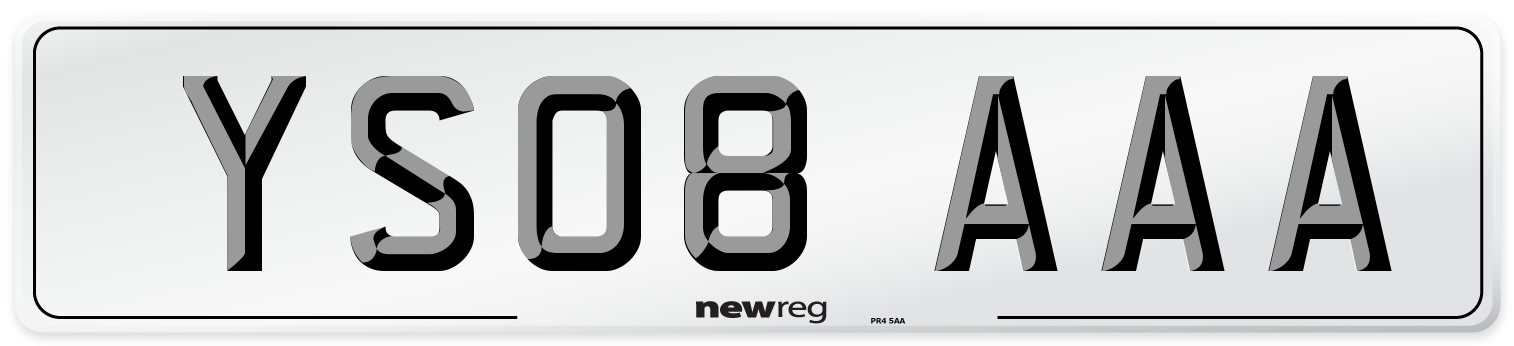 YS08 AAA Number Plate from New Reg